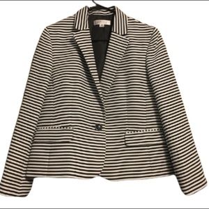 Kasper black and white stripe blazer 16
